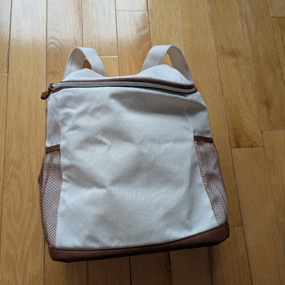 Cream/Brown Insulated Bookbag